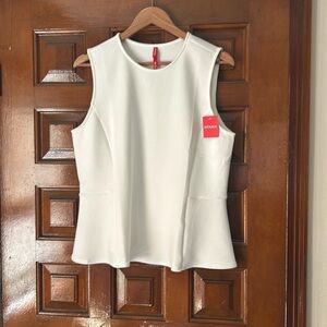 Spanx White Sleeveless Peplum Top